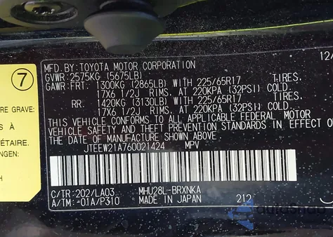 2006 Toyota Highlander Hybrid Limited V6 z USA, uszkodzony, nr VIN JTEEW21A760021424